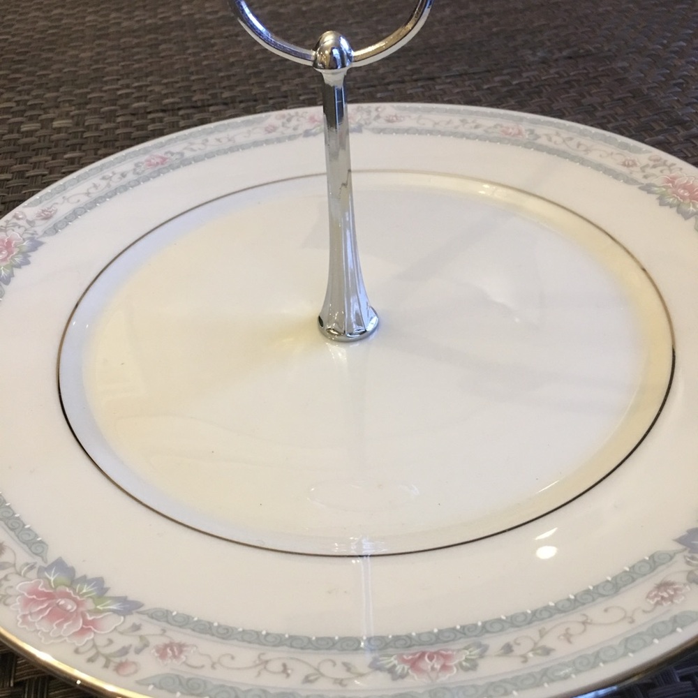 Lenox Cream and Pink Floral Serveware Plate